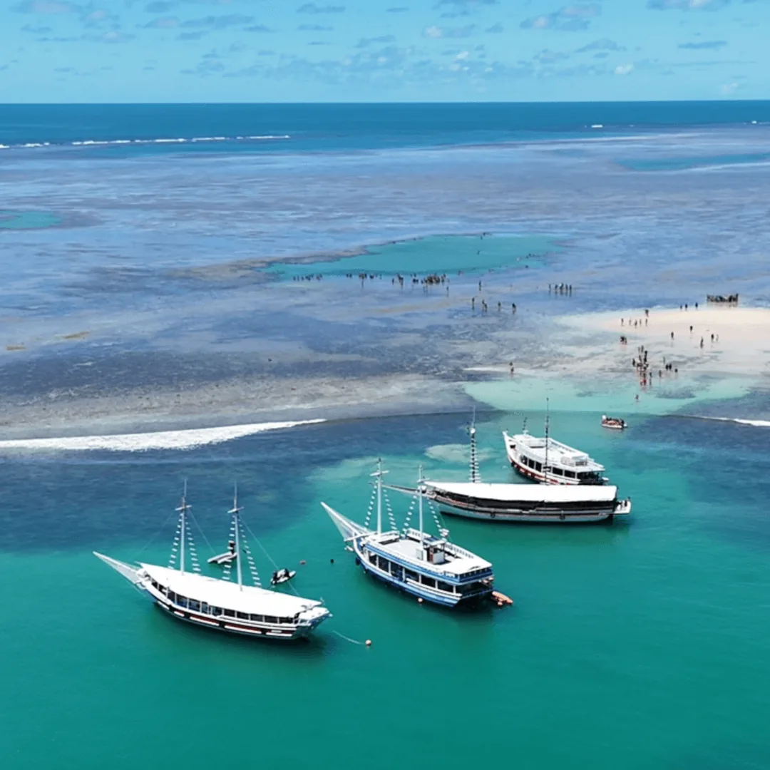 Piscinas naturais do Recife de Fora vistas do alto